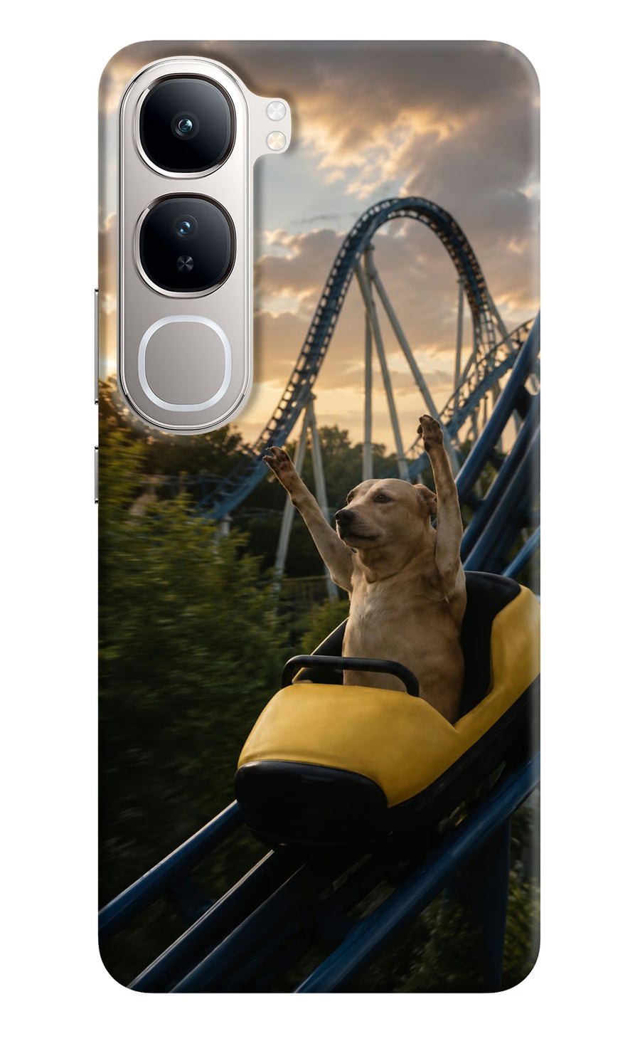Rollercoaster Dog Vivo Y300 5G Back Cover, Hard case