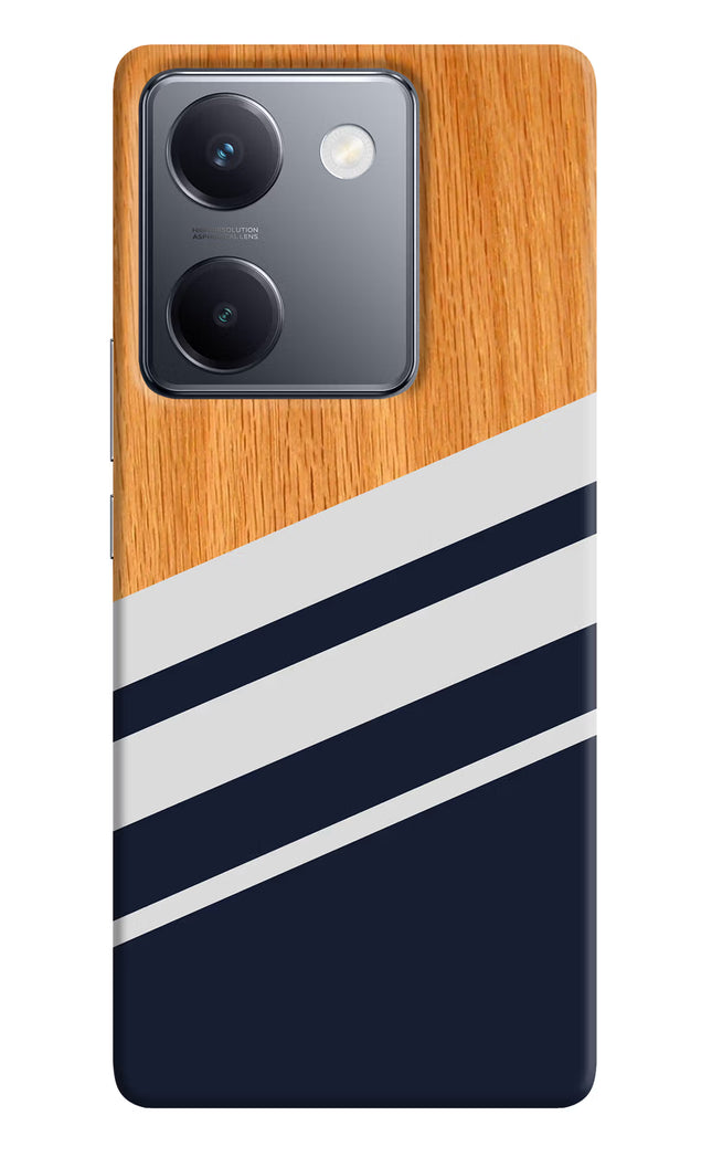 Blue and white wooden Vivo Y300 Plus 5G Back Cover