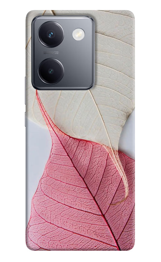White Pink Leaf Vivo Y300 Plus 5G Back Cover