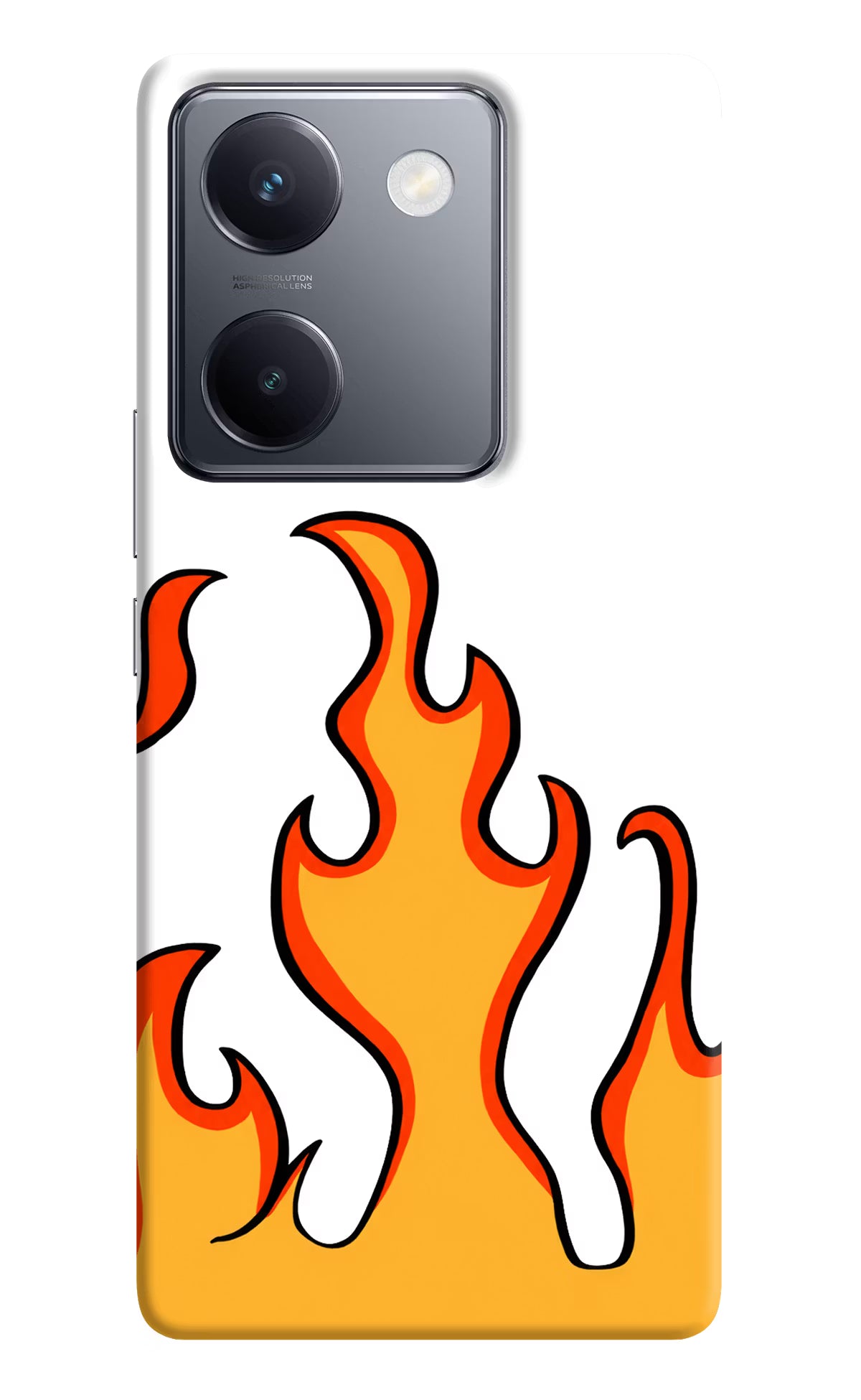 Fired Up – White Vivo Y300 Plus 5G Hard Case Back Cover by Casekaro