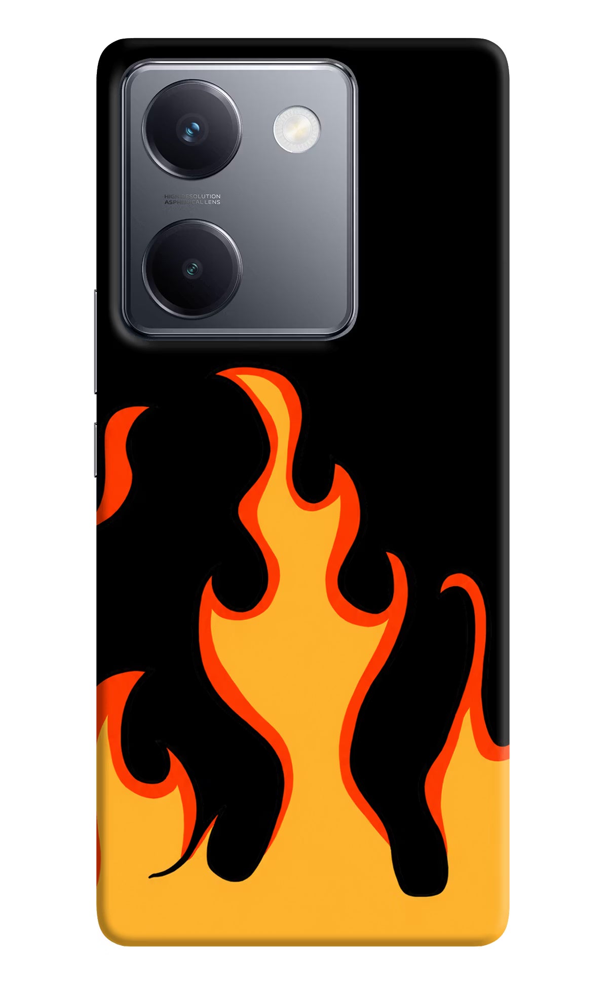 Fired Up – Black Vivo Y300 Plus 5G Hard Case Back Cover by Casekaro