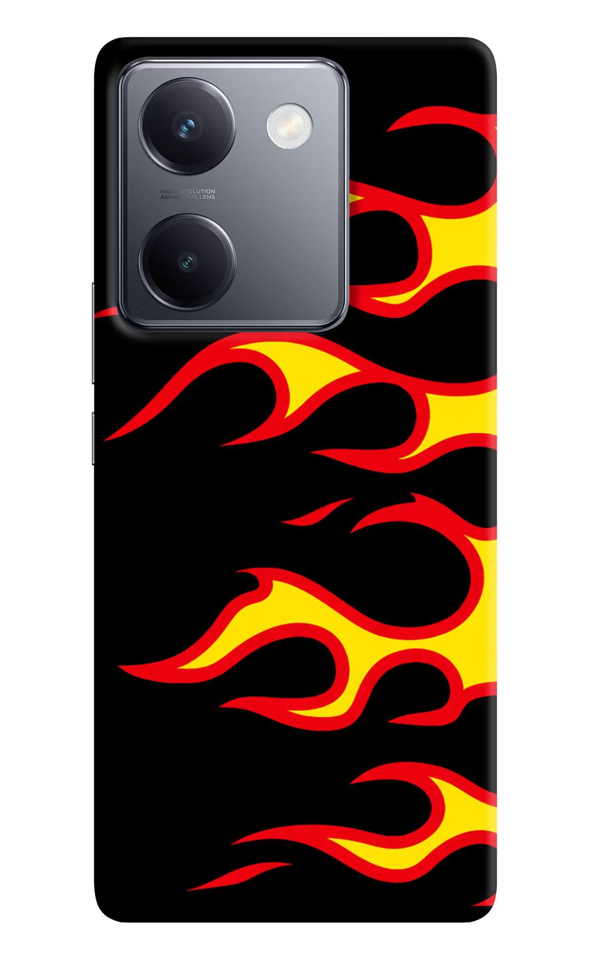 Side Sweep Flames Vivo Y300 Plus 5G Hard Case Back Cover by Casekaro