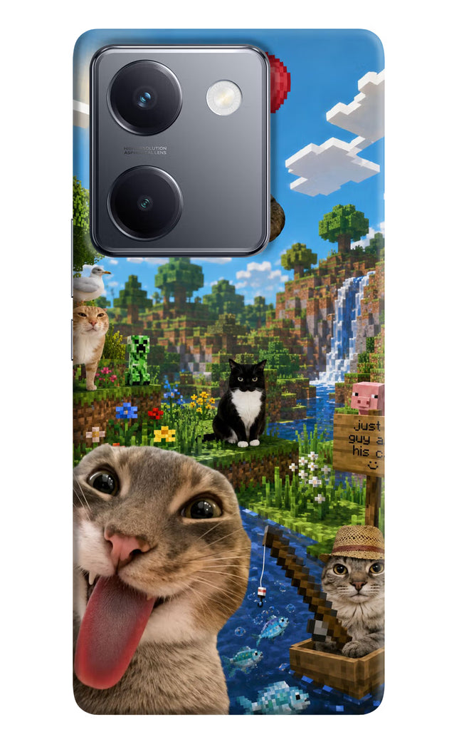 Minecraft Cat Chaos Vivo Y300 Plus 5G Hard Case Back Cover by Casekaro