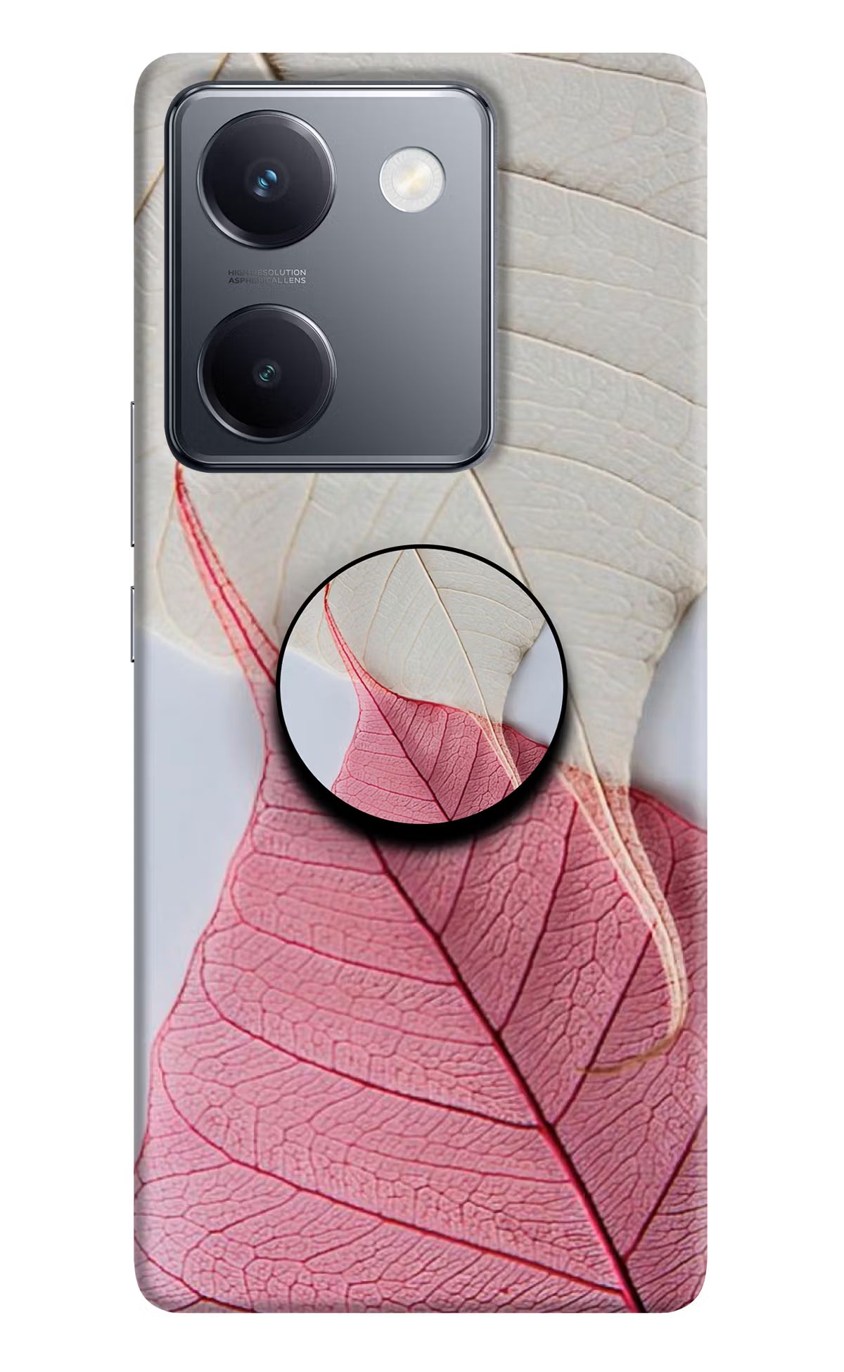 White Pink Leaf Vivo Y300 Plus 5G Pop Case