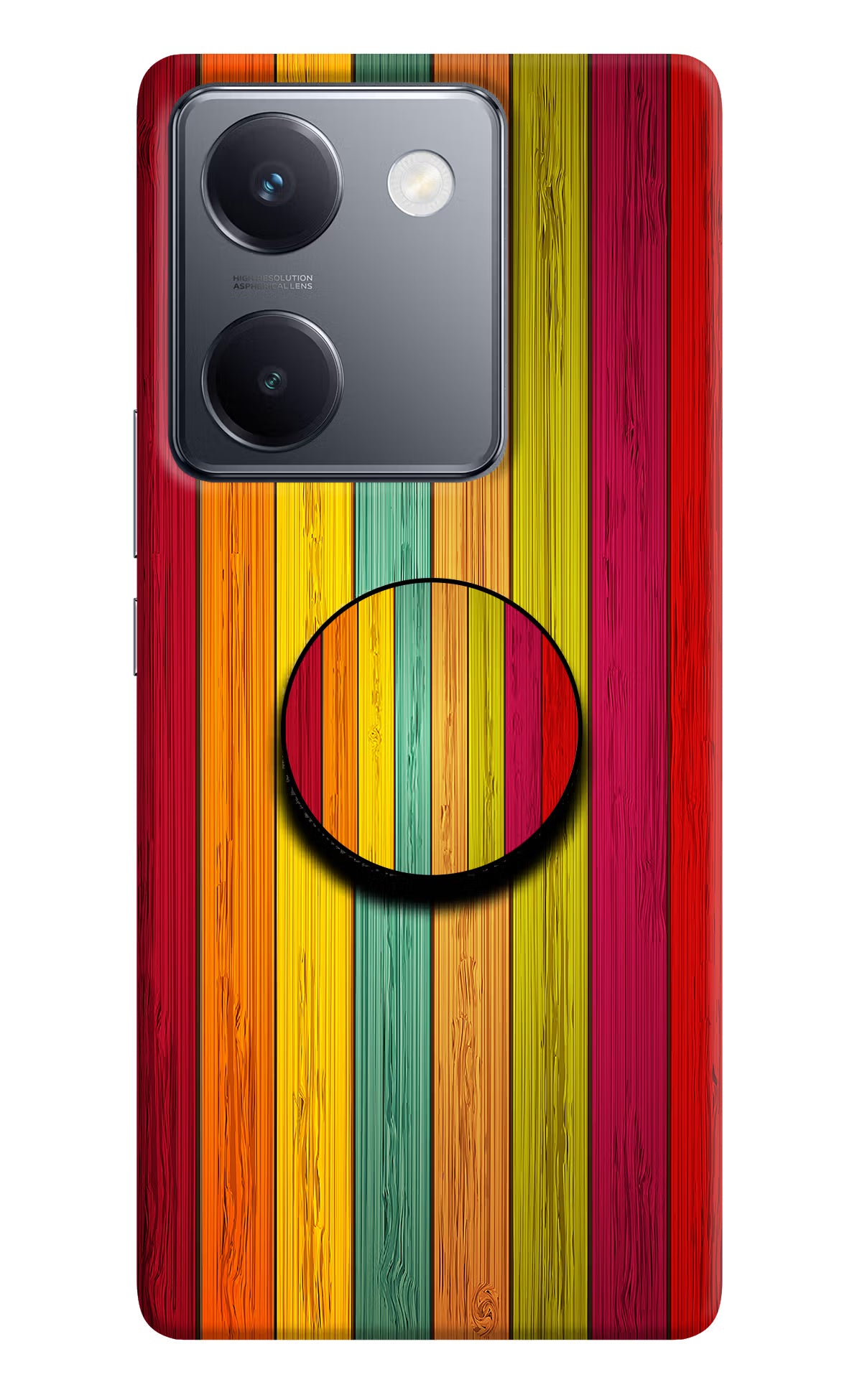 Multicolor Wooden Vivo Y300 Plus 5G Pop Case