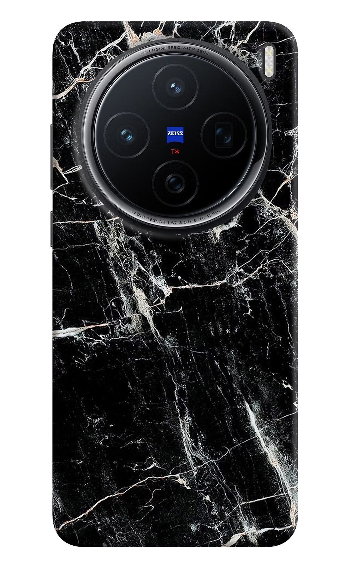 Black Marble Texture Vivo X200 5G Hard Case Back Cover by Casekaro
