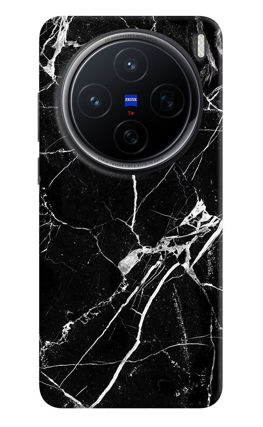Black Marble Pattern Vivo X200 5G Hard Case Back Cover by Casekaro
