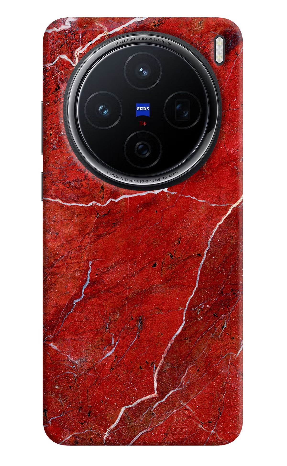 Red Marble Design Vivo X200 5G Hard Case Back Cover by Casekaro