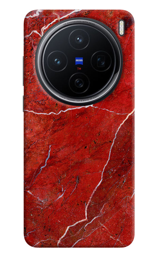 Red Marble Design Vivo X200 5G Hard Case Back Cover by Casekaro