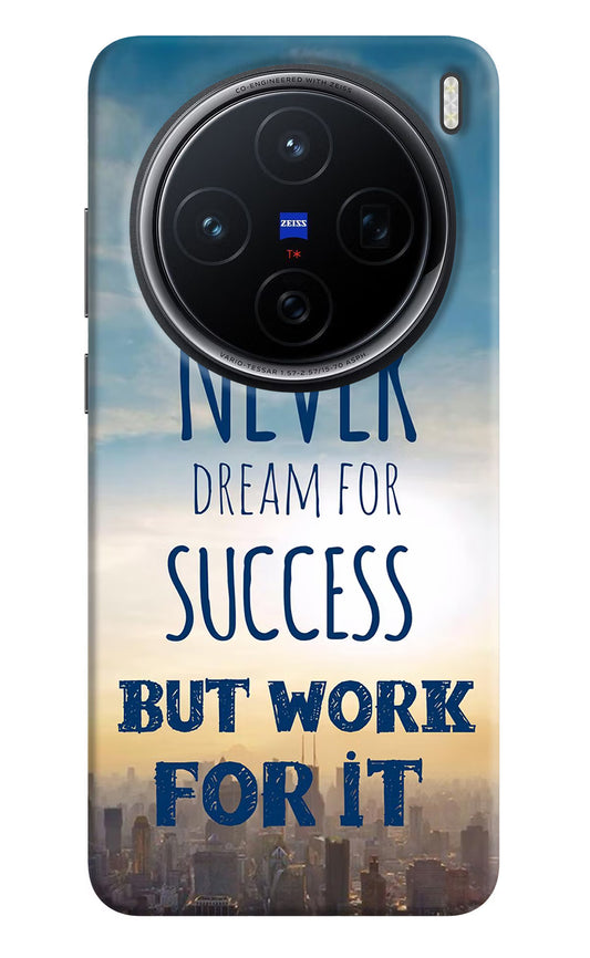 Never Dream For Success But Work For It Vivo X200 5G Hard Case Back Cover by Casekaro