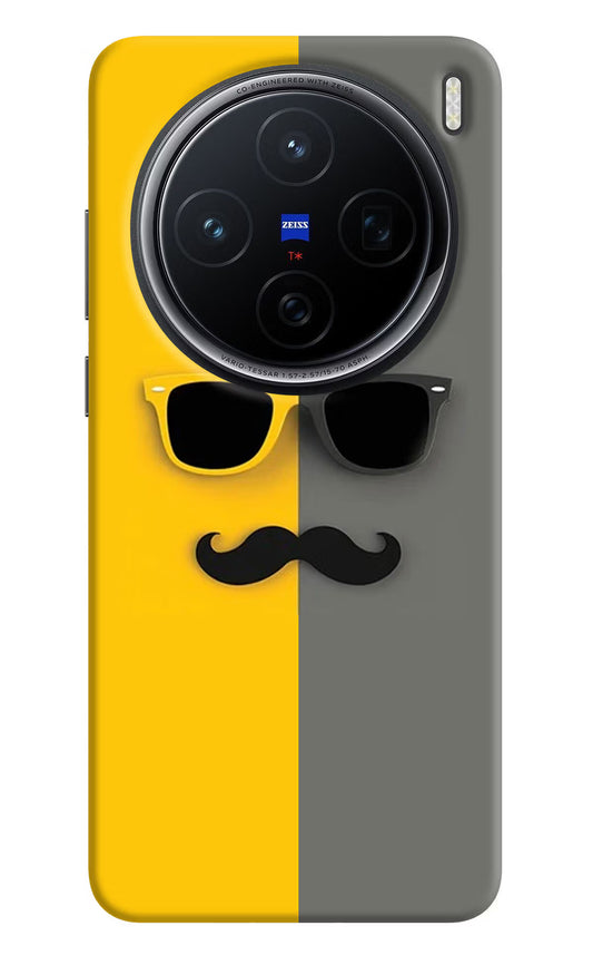 Sunglasses with Mustache Vivo X200 5G Hard Case Back Cover by Casekaro