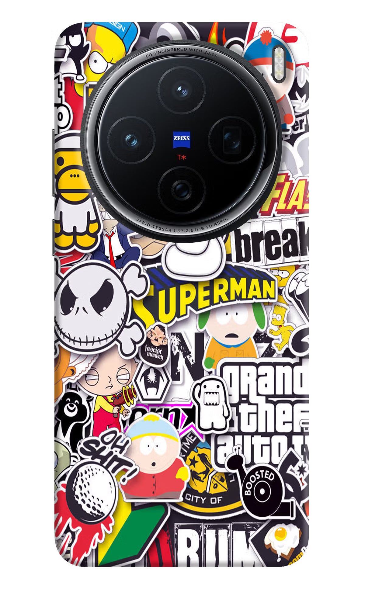 Sticker Bomb Vivo X200 5G Hard Case Back Cover by Casekaro