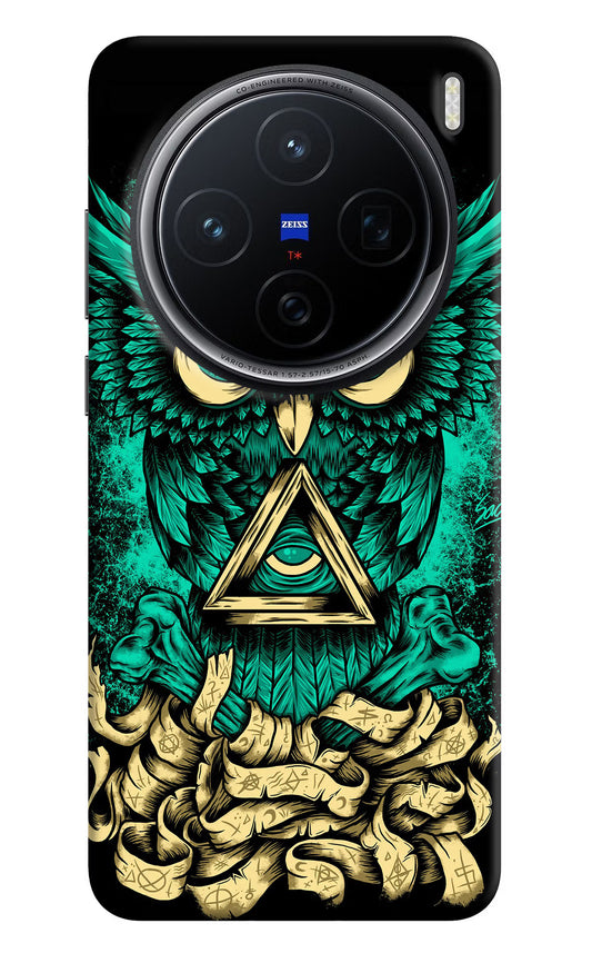 Green Owl Vivo X200 5G Hard Case Back Cover by Casekaro