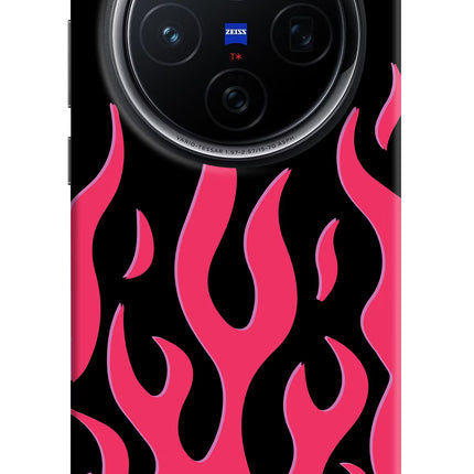 Fire Flames Vivo X200 5G Hard Case Back Cover by Casekaro