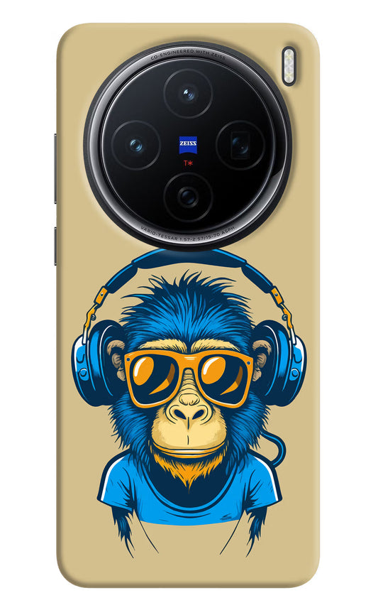 Monkey Headphone Vivo X200 5G Hard Case Back Cover by Casekaro
