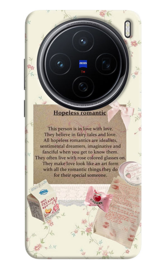 Hopeless Romantic Vivo X200 5G Hard Case Back Cover by Casekaro