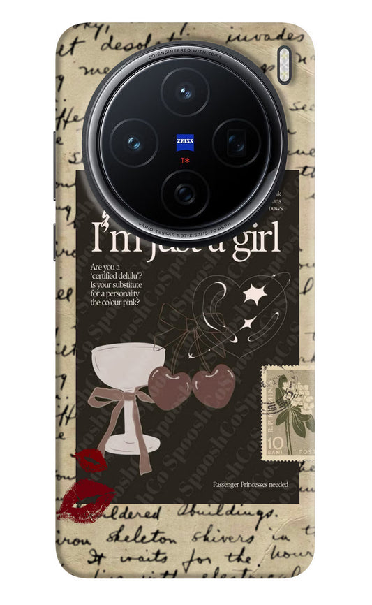 I am just a girl Vivo X200 5G Hard Case Back Cover by Casekaro