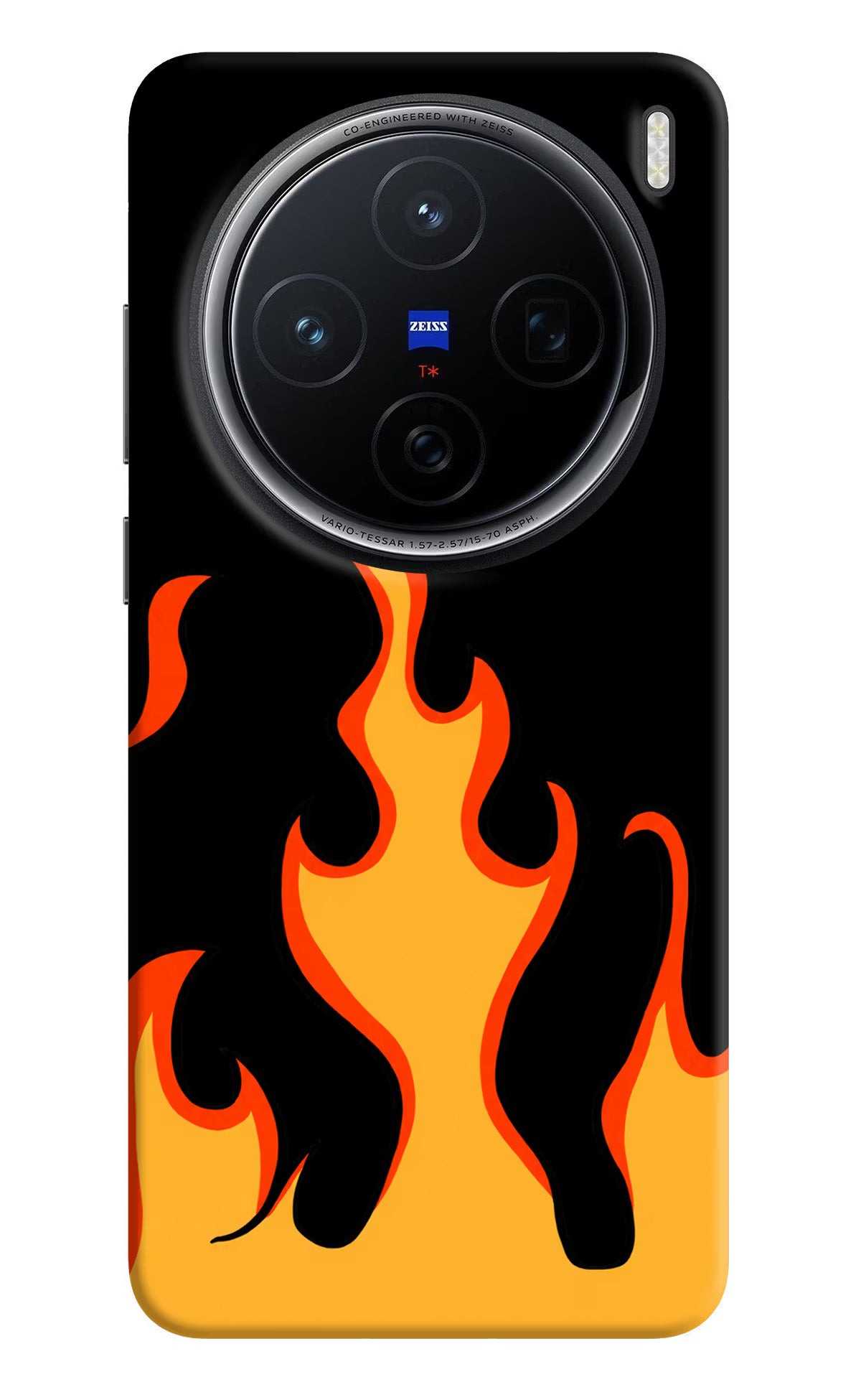 Fired Up – Black Vivo X200 5G Hard Case Back Cover by Casekaro