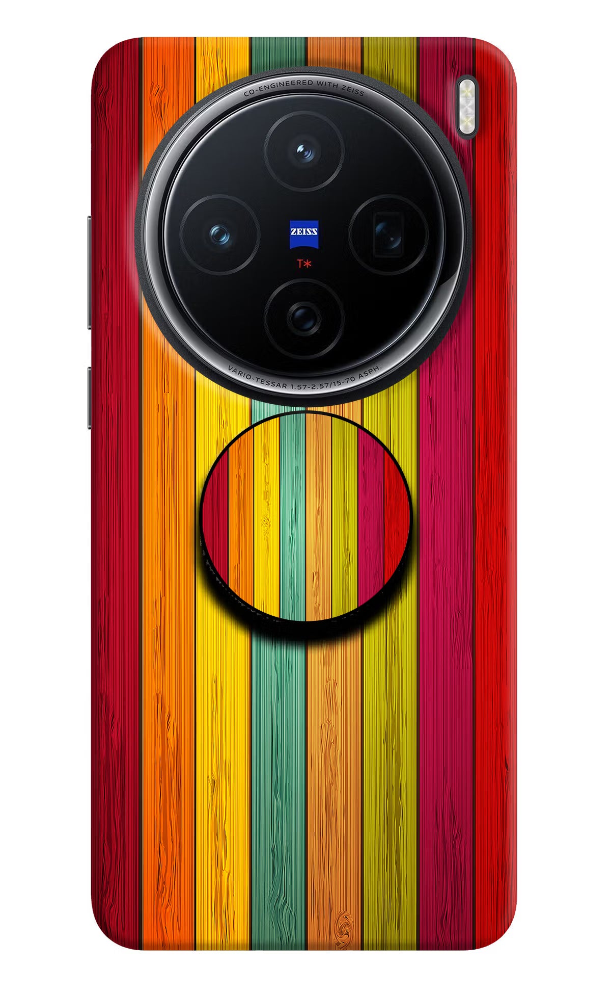 Multicolor Wooden Vivo X200 5G Pop Case by Casekaro