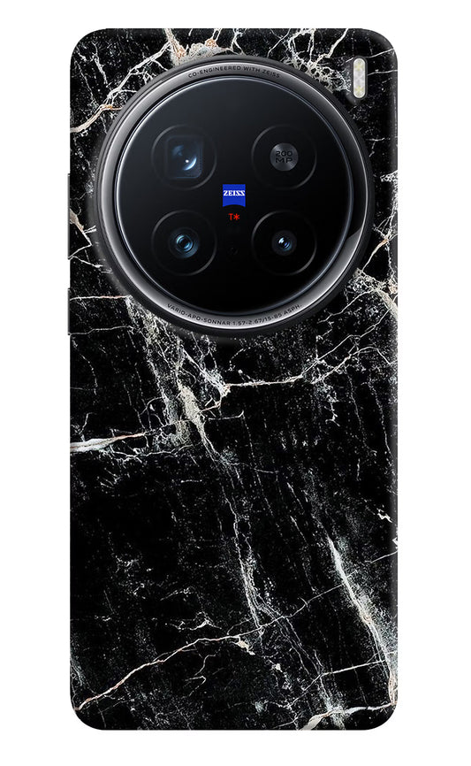 Black Marble Texture Vivo X200 Pro 5G Hard Case Back Cover by Casekaro
