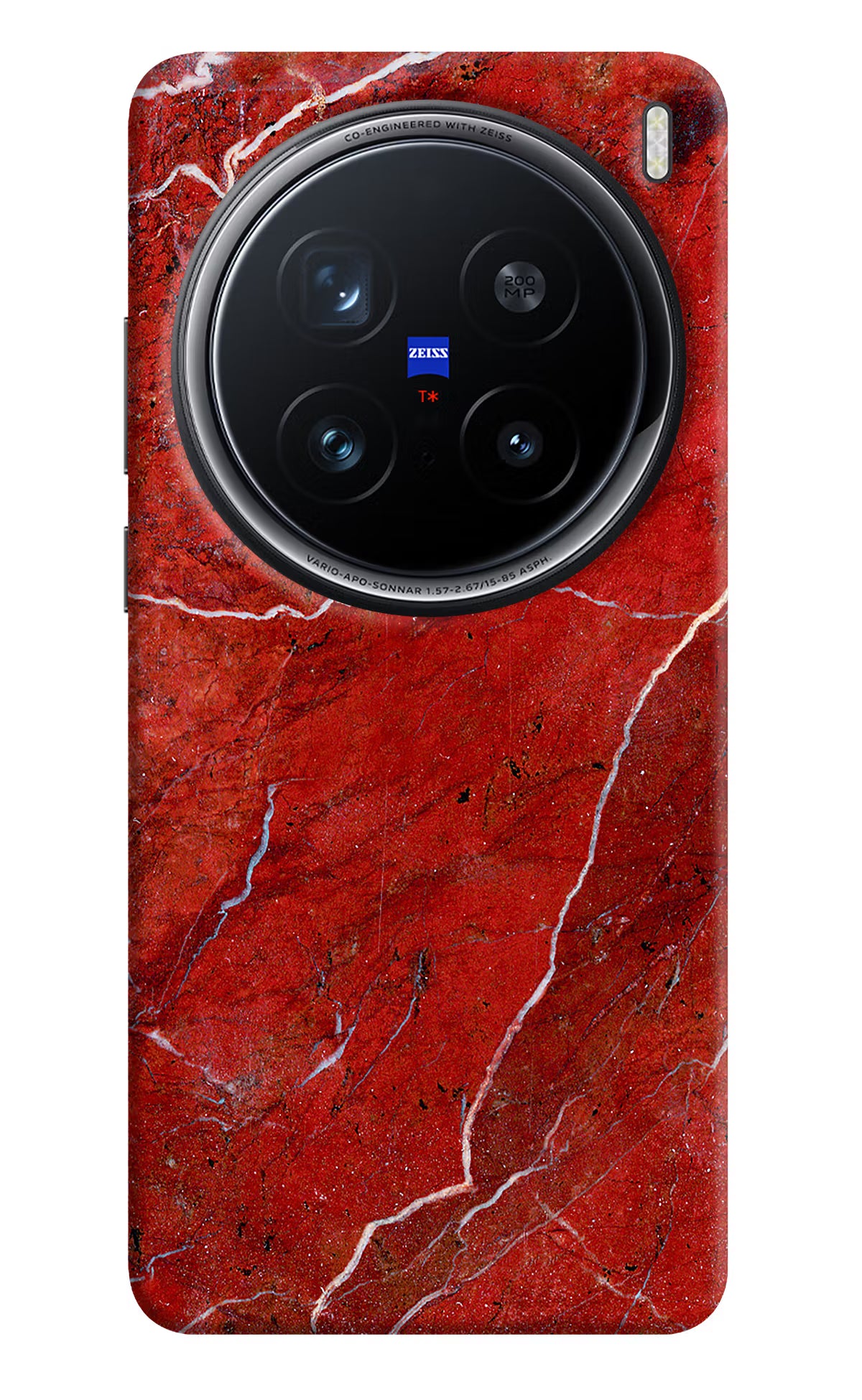 Red Marble Design Vivo X200 Pro 5G Hard Case Back Cover by Casekaro