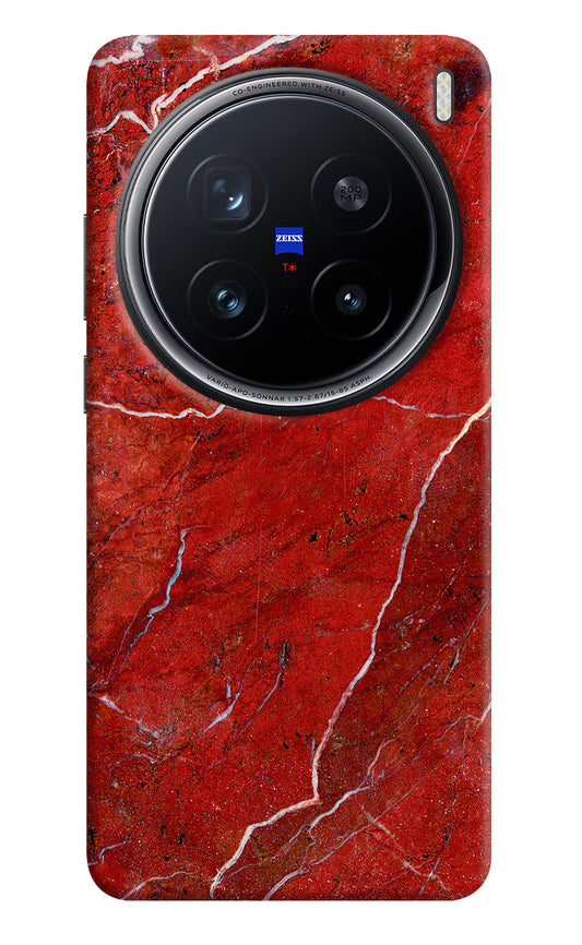 Red Marble Design Vivo X200 Pro 5G Hard Case Back Cover by Casekaro