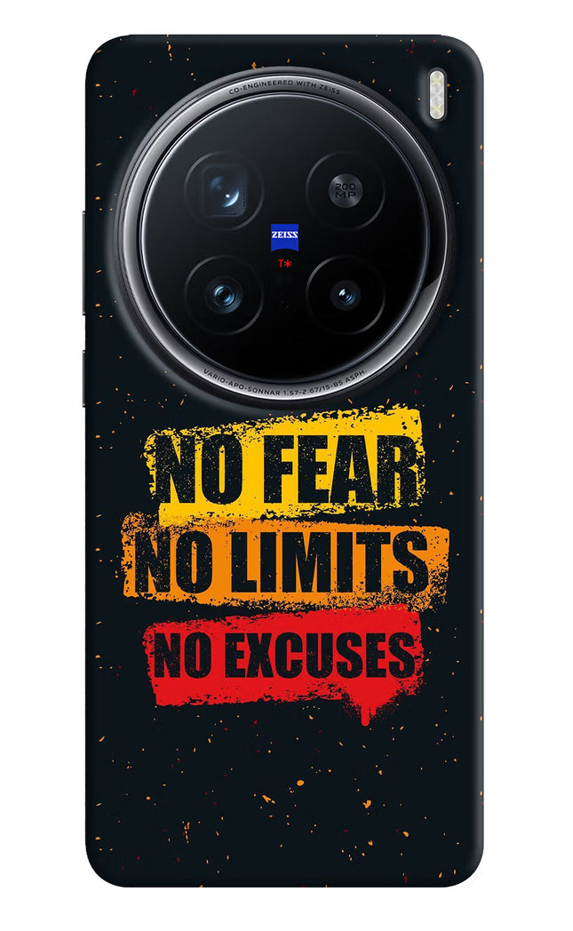 No Fear No Limits No Excuse Vivo X200 Pro 5G Hard Case Back Cover by Casekaro