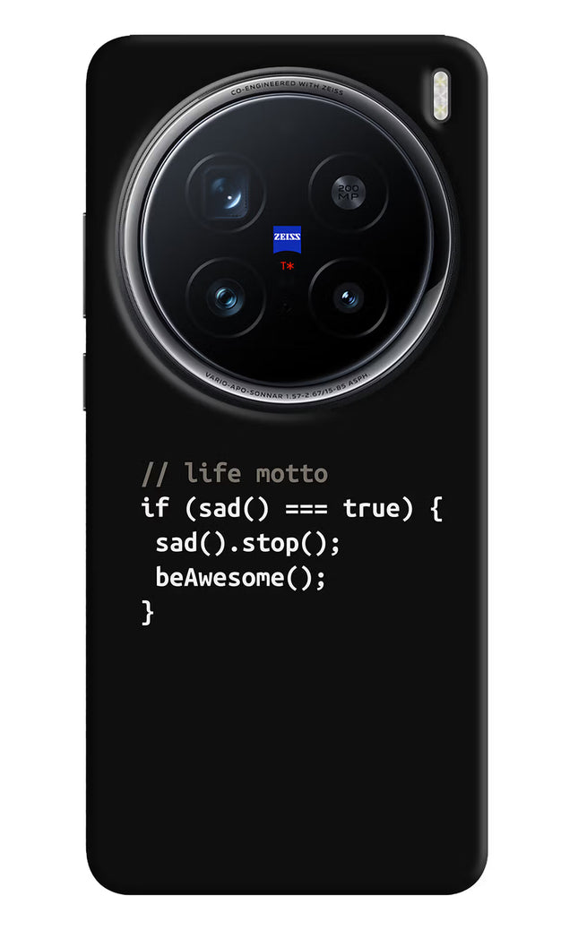 Life Motto Code Vivo X200 Pro 5G Hard Case Back Cover by Casekaro