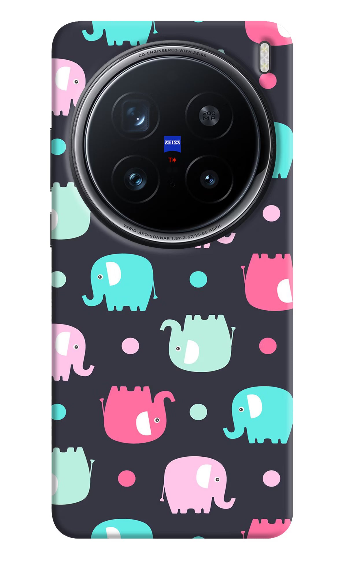 Elephants Vivo X200 Pro 5G Hard Case Back Cover by Casekaro