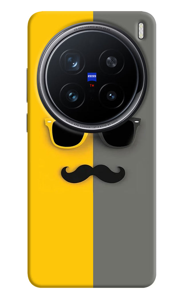 Sunglasses with Mustache Vivo X200 Pro 5G Hard Case Back Cover by Casekaro