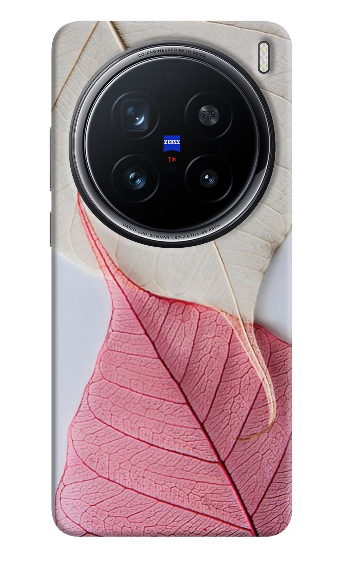 White Pink Leaf Vivo X200 Pro 5G Hard Case Back Cover by Casekaro