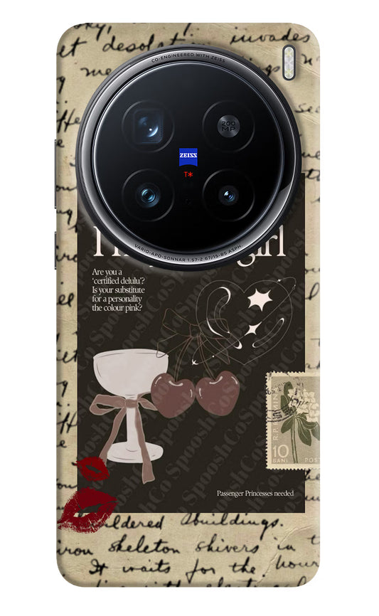 I am just a girl Vivo X200 Pro 5G Hard Case Back Cover by Casekaro