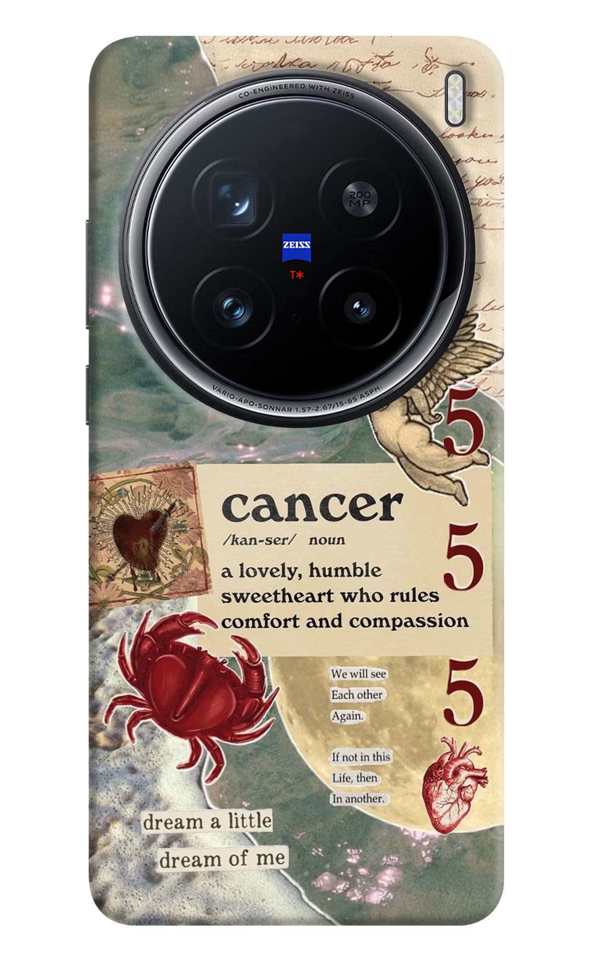 Cancer Zodiac Vivo X200 Pro 5G Hard Case Back Cover by Casekaro