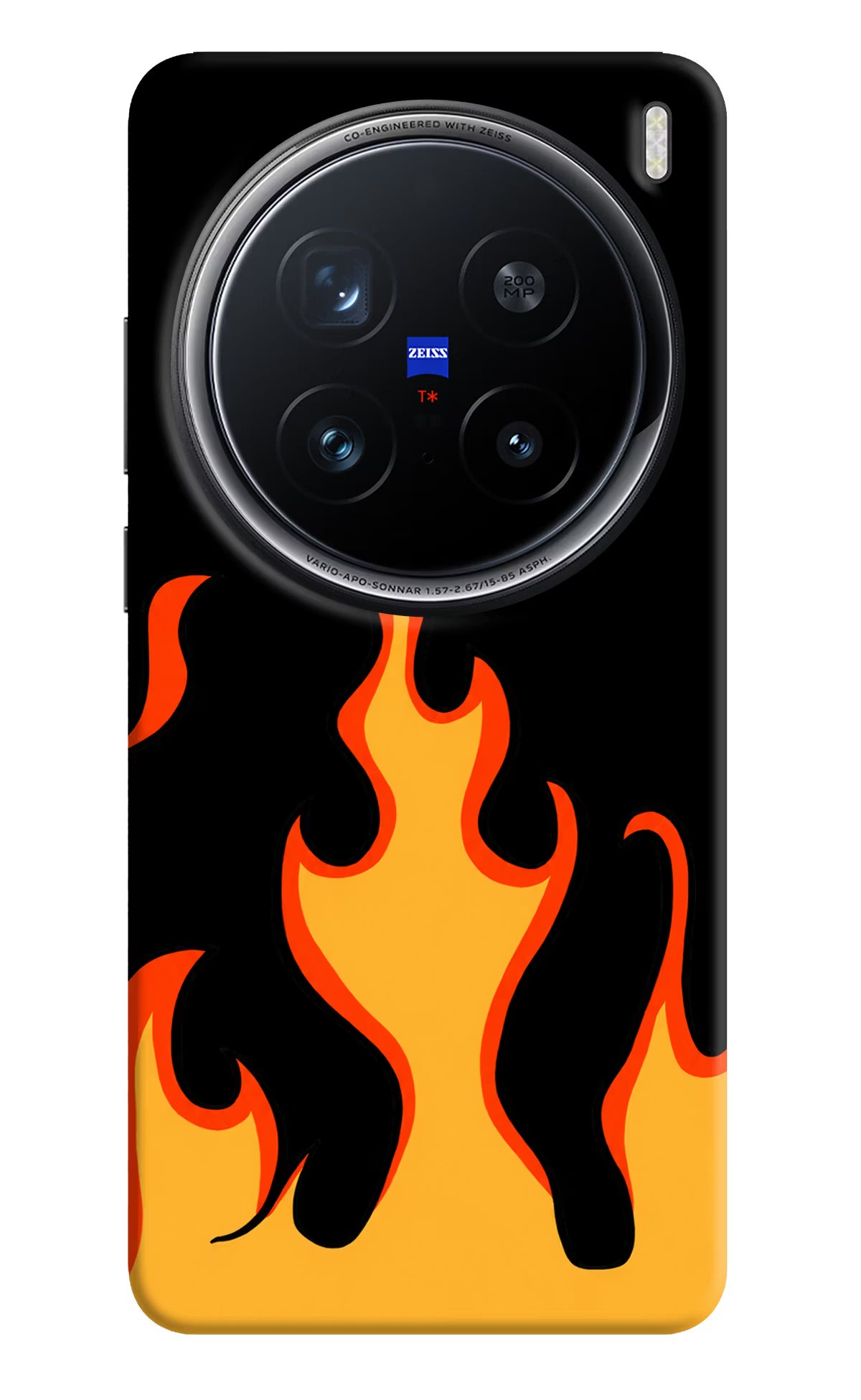 Fired Up – Black Vivo X200 Pro 5G Hard Case Back Cover by Casekaro