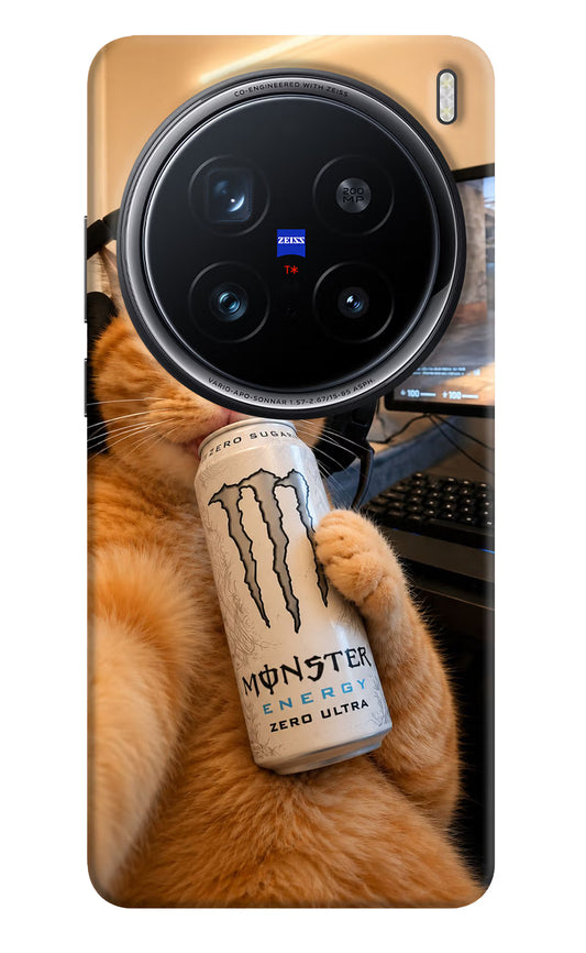 Gamer Cat Energy Vivo X200 Pro 5G Hard Case Back Cover by Casekaro