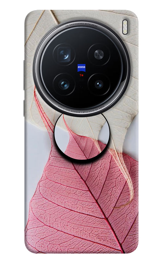 White Pink Leaf Vivo X200 Pro 5G Pop Case by Casekaro
