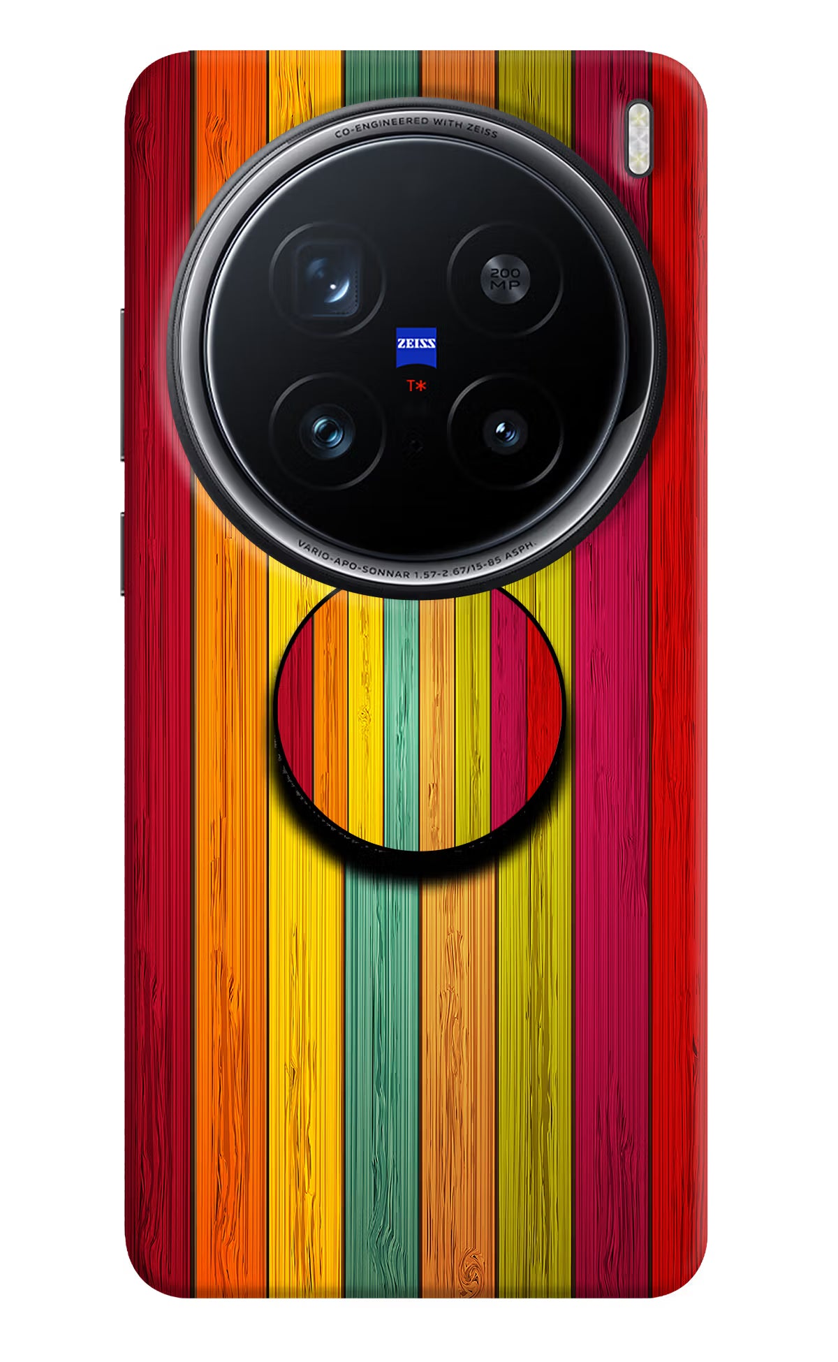 Multicolor Wooden Vivo X200 Pro 5G Pop Case by Casekaro