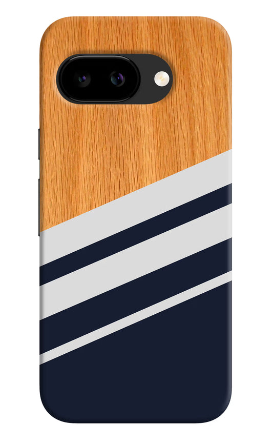 Blue and white wooden Google Pixel 9A Back Cover