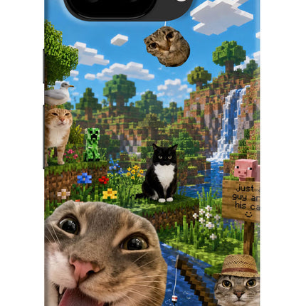 Minecraft Cat Chaos Google Pixel 9A Hard Case Back Cover by Casekaro