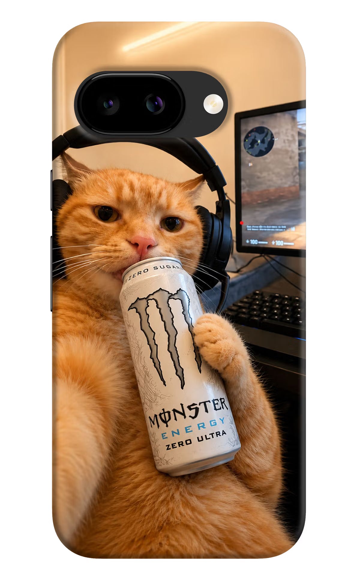 Gamer Cat Energy Google Pixel 9A Back Cover