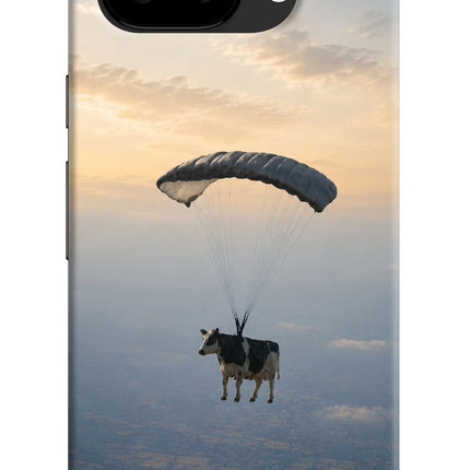 Skydiving Cow Google Pixel 9A Hard Case Back Cover by Casekaro