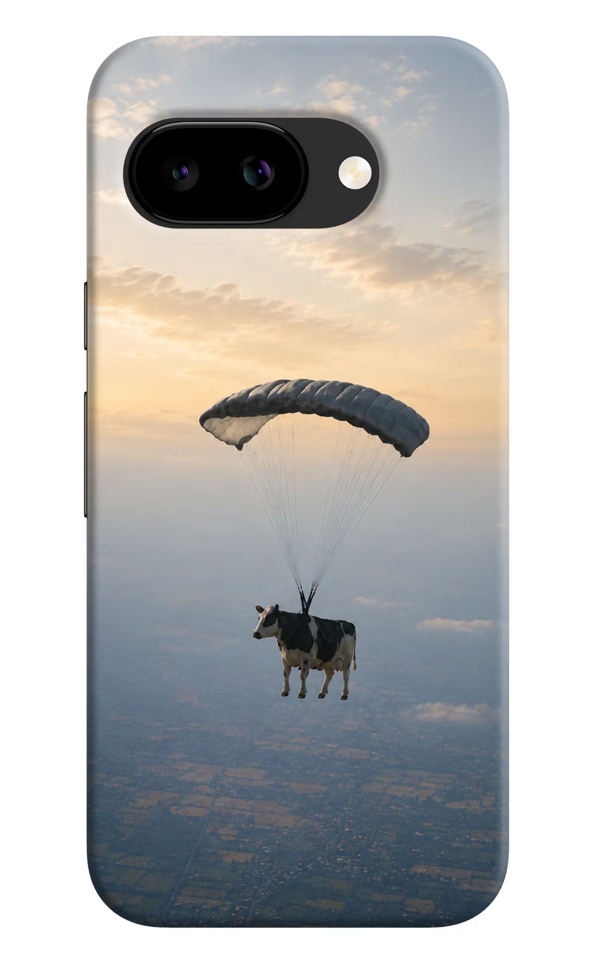 Skydiving Cow Google Pixel 9A Back Cover