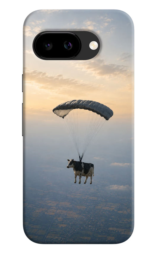 Skydiving Cow Google Pixel 9A Hard Case Back Cover by Casekaro