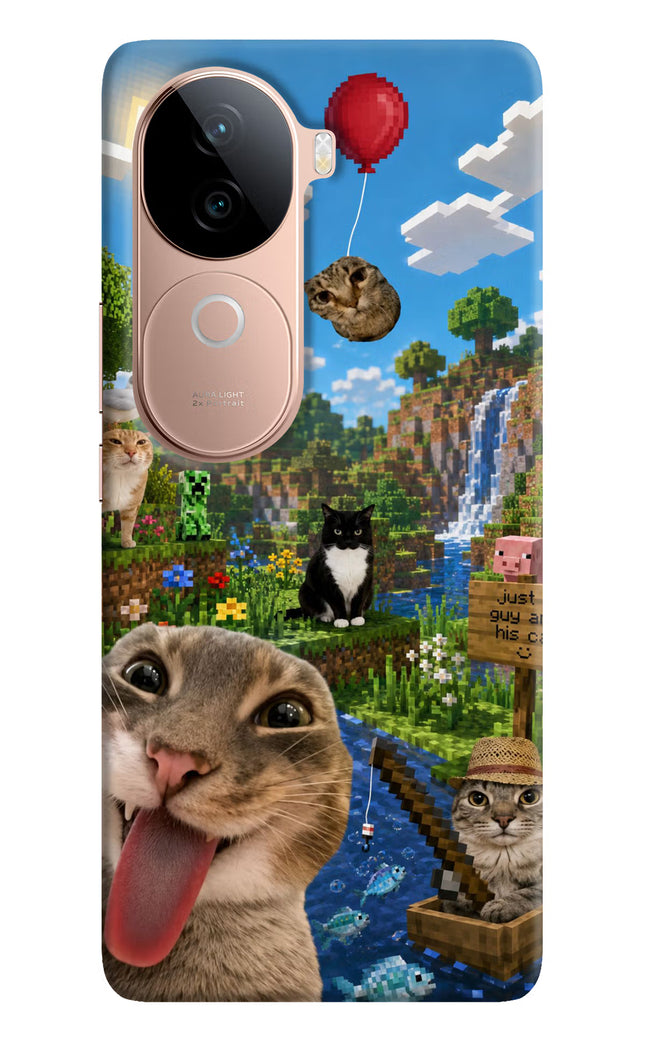 Minecraft Cat Chaos IQOO Z9s 5G Hard Case Back Cover by Casekaro