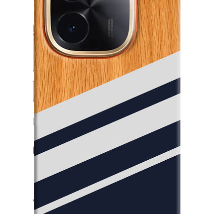 Blue and white wooden IQOO Z9S Pro 5G Hard Case Back Cover by Casekaro
