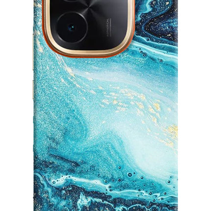 Blue Glitter Marble IQOO Z9S Pro 5G Hard Case Back Cover by Casekaro