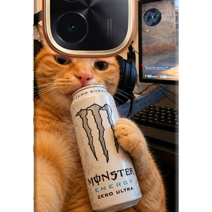 Gamer Cat Energy IQOO Z9S Pro 5G Hard Case Back Cover by Casekaro