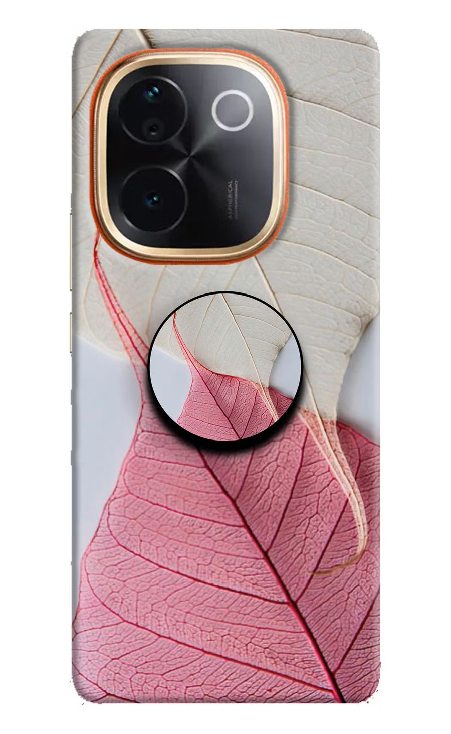 White Pink Leaf IQOO Z9S Pro 5G Pop Case, Hard case