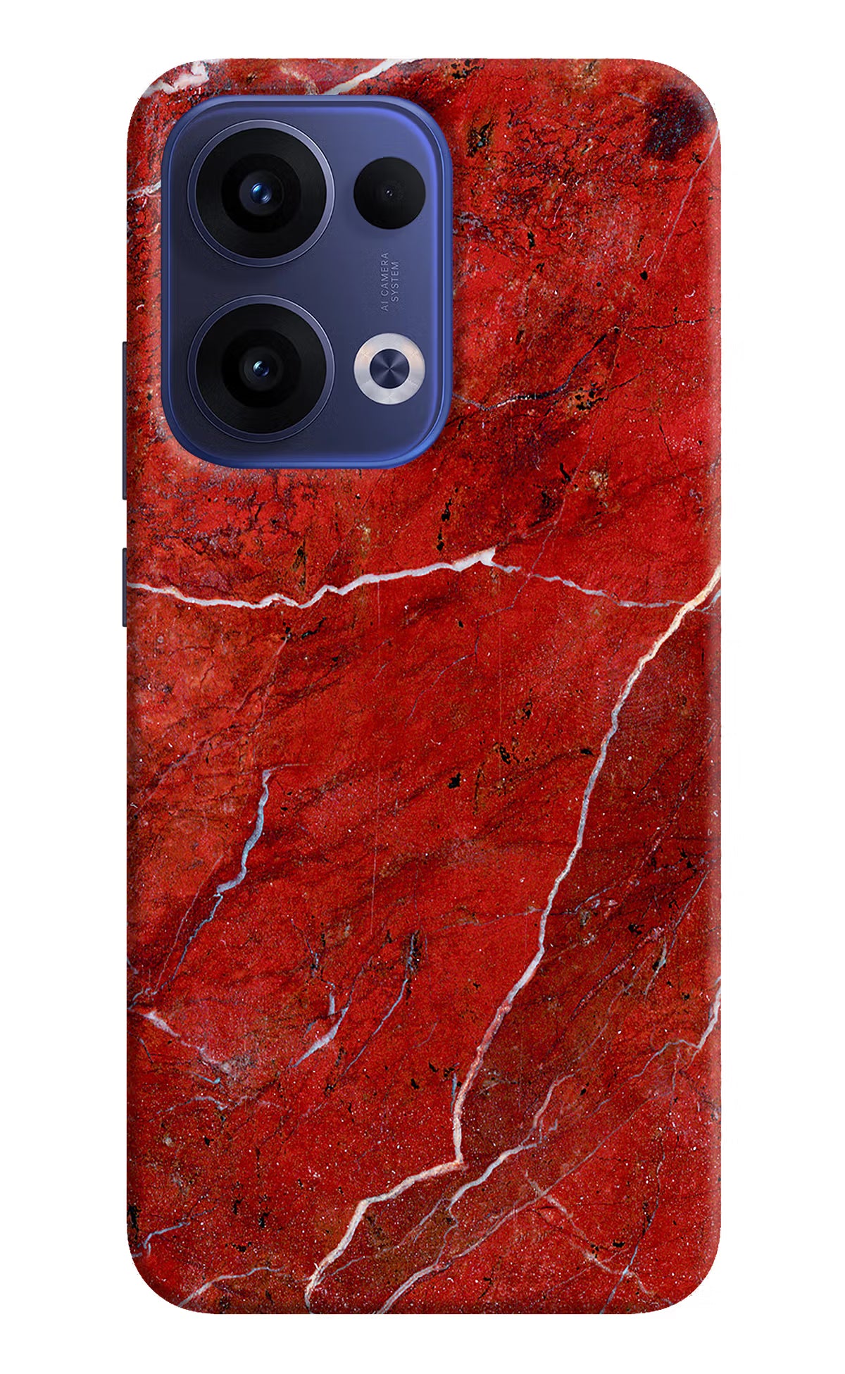 Red Marble Design Oppo Reno13 5G Hard Case Back Cover by Casekaro