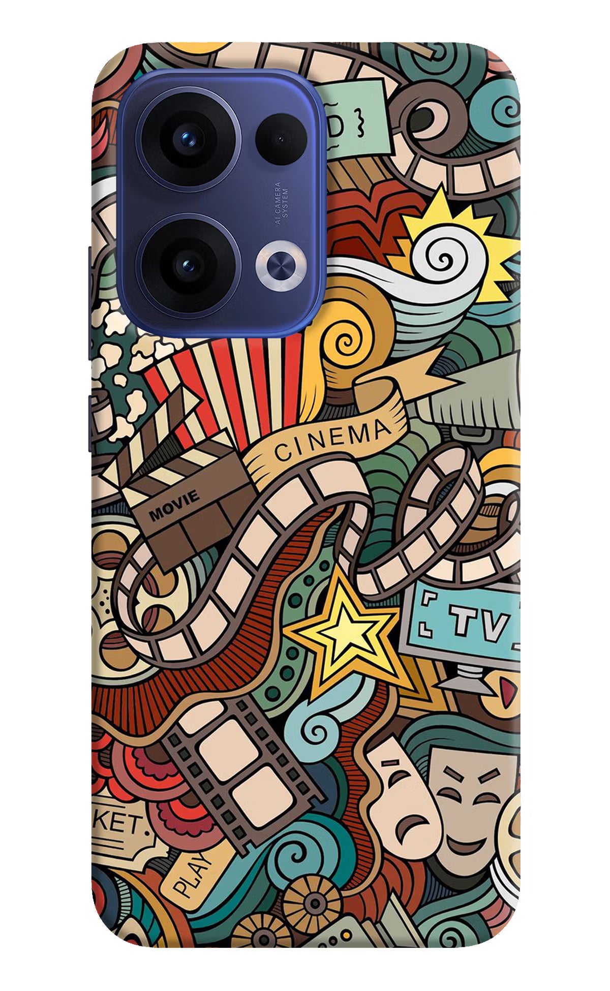 Cinema Abstract Oppo Reno13 5G Hard Case Back Cover by Casekaro